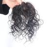 Pieza de repuesto para la parte superior de la cabeza para mujer, pieza de cabello rizado, cubierta para cabello corto, cabello blanco, pieza de peluca de cabello real, volumen de cabello esponjoso, pieza única para la parte superior de la cabeza