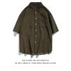 Camisa Masculina de Manga Curta Listrada Estilo Retrô Japonês de Verão Marca Tendência BF Solta Combina com Tudo Pi Shuai Estilo Hong Kong Casual Jaqueta Camisa