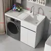 Gabinete de lavandería para balcón con fregadero integrado y tabla de lavar, gabinete para lavadora de carga frontal, combinación de gabinetes de baño, venta al por mayor de fábrica