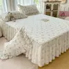 Faldón de cama de encaje estilo princesa, una sola pieza, oculta la parte inferior, nuevo modelo 2026, algodón puro, cubrecama de algodón completo, cubierta a prueba de polvo con borde de falda