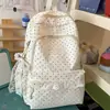 Mochila Escolar de Polka Dot Estilo Ins College Coreano, Alta Aparência, Mochila Fofa e Versátil para Meninas do Ensino Fundamental e Médio
