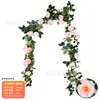Cipó de flor artificial, guirlanda de rosas, decoração de interior para casamento, tiras de flor de peônia enroladas em tubo, teto de flor artificial, cipó de flor falso