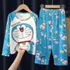 Pijama Infantil Capivara para Meninos, Crianças Médias e Grandes, Calças de Manga Comprida para Meninas, Conjunto de Roupa de Casa de Desenho Animado do Sudeste Asiático