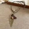 Nuevo Collar Largo de Plumas Estilo Zen Chino para Mujer, Cadena de Suéter Apilada Estilo Étnico Retro, Nuevos Accesorios Bohemios