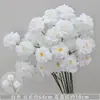 Rosas de Creme Simuladas de 3 Cabeças, Decoração de Fundo para Casamento, Arranjo de Flores para Guia de Estrada, Flores de Seda Estilo Europeu para Casamento, Flores Artificiais