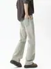 Nuevos jeans de otoño de estilo americano a la moda, de retazos, pierna recta y campana para hombre, pantalones largos versátiles y de moda con un diseño único