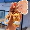 Nuevo Llavero de Oso de Mantequilla de Inyección Original para Mujer, Lindo y Exquisito Colgante para Mochila Escolar, Celebridad de Internet, Accesorios para Colgar en el Coche