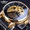 Novo vencedor estilo europeu e americano moda masculina casual oco movimento mecânico relógio mecânico automático