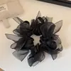 Goma para el pelo con lazo brillante, Nuevo estilo elegante y delicado, Cuerda para moño bajo que reduce la edad, Accesorio para el pelo con goma elástica esponjosa