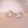 Aretes para Mujer, Nuevos Aretes de Perlas Semiredondas con Aguja de Plata S925, Estilo Retro Coreano, Aretes al por Mayor Estilo Japonés y Coreano