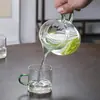 Taza de Filtrado de Té de Vidrio Engrosado de Equidad Taza Dispensadora de Té de Gran Capacidad Integrada Taza para Preparar Té Verde Filtro Resistente al Calor Taza de Equidad Luna Creciente