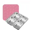 Contenedores de Acero Inoxidable para Snacks con Tapas de Silicona, Cajas de Snack Bento a Prueba de Fugas, Contenedores de Metal Reutilizables con Múltiples Compartimentos para Almuerzo, Aptos para Lavavajillas, Almacenamiento de Alimentos para Preparación de Comidas, Trabajo y Viajes