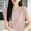 Blusa de Tricô Leve e Respirável de Lyocell com Gola Redonda para Primavera e Verão, Novo Estilo com Efeito Drapeado, Versátil, Sem Mangas, Afinando