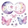 Pegatinas de Tatuaje de Mariposas de Colores al por Mayor Impermeables y de Larga Duración Pegatinas Combinadas de Mariposas Acuarela Soñadoras para Pecho, Cintura y Brazos