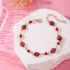 Moda Nova Europeia e Americana Versátil Fofo Acessórios de Morango Design de Nicho Pulseiras, Tornozeleiras, Colares de Alta Qualidade para Mulheres Atacado