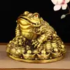 Enfeite de Sapo Dourado de Cobre, Sapo de Três Pernas, Cigarra Dourada, Decoração para Loja e Escritório, Artesanato para Bar de Sala de Estar, Presente de Inauguração