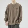 Moletom Masculino 2025 Outono e Inverno Novo Solto Gola Redonda Tendência Marca Estampada Camiseta Básica Masculina Manga Longa Tops Atacado
