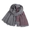 Comercio Exterior Estilo Coreano Otoño e Invierno Nuevo Bufanda Degradada de Pata de Gallo para Mujer, Imitación Cachemira Engrosada Calentador de Cuello Chal Fabricante Mayorista