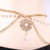 Cadena de Cuerpo de Metal Multicapa Simple Versátil Moda Joyería Transfronteriza Europea y Americana Cadena de Cintura de Mariposa Distintiva con Diamante Perla