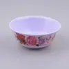 Vajilla para comercio exterior de melamina tazón pequeño de 4 pulgadas tazón con flor de sarga exterior tazón para condimentos tazón de sopa tazón pequeño tazón de arroz de plástico
