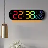 Reloj de Pared Creativo Cambiador de Color RGB Multifuncional LED Pantalla Grande Digital Reloj Digital Reloj de Sala de Estar 6651R