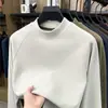 Nueva sudadera de cuello redondo de terciopelo alemán cepillado de doble cara para hombre de otoño e invierno, moderna, casual, versátil camisa básica para hombre