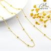 Retención de color de oro de 14K Cadena de cuentas redondas de 3.5 mm Cadena de cuentas con clip Cadena con forma de O Cadena de cuentas Collar Pulsera Accesorios para aretes