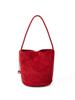 Outono e Inverno 2024 Nova Bolsa de Ombro Axilar de Camurça Macia Nicho Japonês e Coreano para Mulheres Bolsa Balde Simples Versátil