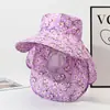 Sombrero de Protección Solar con Ala Ancha, Sombrero de Sol de Verano, Chal de Moda para Mujer, Sombrero de Sol con Protección para el Cuello Integrada a Prueba de Viento y UV