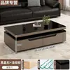 Mesa de centro de doble capa estilo vintage de alta gama para sala de estar del hogar, apartamento pequeño, lujo ligero, mesa de té cuadrada simple con almacenamiento