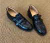 Zapatos Mocasín Invisibles para Aumentar la Altura de Mujer de 7 CM, Piel Suave, Doble Hebilla, Punta Redonda, Zapatos Pequeños de Piel, Retro Británico, Para Ir al Trabajo, Zapatos de Vestir Versátiles