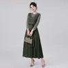 Vestido Elegante de Manga Longa para Mulheres 2026 Novo Estilo Diário para o Trabalho Vestido Emagrecedor Fornecimento Transfronteiriço Sudeste Asiático