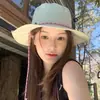 Sombrero de pescador de ala ancha estilo japonés para mujer verano algodón y lino fino plegable cubierta facial protección solar cara sombrero de cuenca pequeño