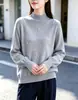Camiseta básica de terciopelo Andy de tres hilos con cuello semi-alto para mujer, nueva ropa interior ajustada de otoño e invierno, suéter de punto ultrasuave y acogedor con detalles de abalorios