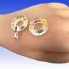 Al por mayor 14mm20mm Colgante Anillo de Ángel Joyería de Cristal para Mujer Aurora Hecho a Mano DIY Accesorios Colgantes de Cuentas