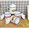 Caneca Esmaltada Vermelha Dupla Felicidade com Tampa, Bule de Ferro, Decoração de Casamento, Caneca Vintage, Celebração de Casamento Vermelha Dupla Felicidade