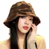 Chapéu de pescador veludo cotelê plissado feminino estilo japonês retrô chapéu balde Melard para circunferência de cabeça grande, afina o rosto, chapéu balde liso para look sem maquiagem