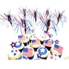 Foguetes do Dia da Independência dos EUA Picks para Placas Decoração de Mesa de Festa Sobremesa Picks de Guarda-chuva Bandeiras Toppers de Bolo Transfronteiriça