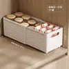 Caixa Organizadora de Armário, Tipo Gaveta, Extensível, Organizador de Mesa para Lanches e Diversos, Cesta de Armazenamento para Cozinha, Estrutura de Armazenamento de Canto Reto para Armário Profundo