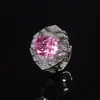 2024 nuevo anillo Huabi joyería latón chapado en oro simulación corindón corte nido temperamento piedra principal 10*12