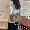 Bolso de lona retro estilo Hong Kong para mujer, bolso cruzado, bolso de hombro de gran capacidad, bolso de lona simple y casual versátil para el trabajo y los desplazamientos