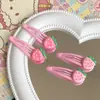 Lindo Pinza de Pelo Brillante de Fresa, Pasador Rosa Dulce para Niñas, Pinza para Flequillo de Estudiante, Accesorio para el Cabello Infantil, Pinza