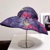 Visera estampada retro de moda para mujer, sombrero de sol casual versátil de verano para vacaciones y viajes, sombrero de protección solar, moderno