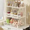 Estante de almacenamiento de cocina multicapa para frutas y verduras, estante de esquina para montar en la pared, cesta de almacenamiento para encimera