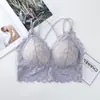 Nova Roupa Íntima de Renda Estilo Feminino Costas Bonitas Cruzadas Peito Interno Espessado Base Sexy Roupa de Baixo Anti-andar Tubo Top Bonito para Costas Femininas