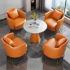 Conjunto de Sofá de Um Lugar de Luxo e Mesa de Centro para Lazer, Recepção de Hotel, Escritório, Sala de Vendas, Mesas e Cadeiras de Reunião, Salão de Beleza