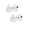 Pendientes de Acero de Titanio con Cristales de Colores de Moda Transfronterizos, de Cinco Garras, Forma de Gota de Agua, Tornillo, para Agujeros de Oreja, Hombres y Mujeres, Pendientes Sencillos con Personalidad
