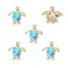 Impressão de Gota de Óleo Animal Marinho Tartaruga Pingente Decorativo DIY Pulseira Colar Chaveiro Pingente Decorativo W736
