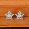 Pendientes de circonita con incrustaciones de diamantes de tendencia Elle Mosha, ligeros, de lujo, de moda, exquisitos pendientes de estrella de cinco puntas, una generación de cabello