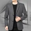 Jaqueta de Terno Casual de Negócios Estilo Novo para Primavera e Outono de Homens de Meia-Idade e Idosos, Blazer Fino de Corte Solto